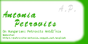 antonia petrovits business card